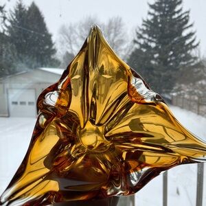 Vintage Amber Chalet Glass